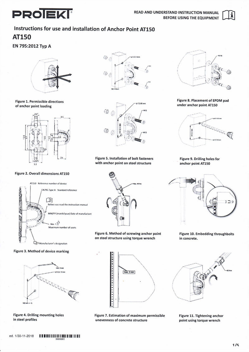 Manual for installing AT150 Anchor Point