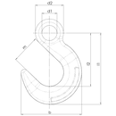 Grade 80 Eye Foundry Hook for Lifting European data dimensions sheet