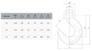 Grade 80 Eye Foundry Hook for Lifting European data dimensions sheet and image