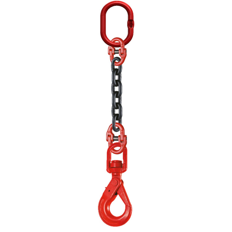 Single 1 Leg Drop Chain complete with Self Locking 360 degree swivel hook
