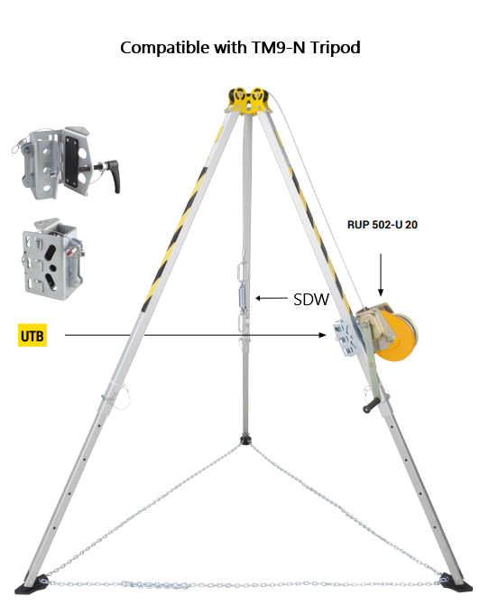 TM9 Tripod and 20mtr RUP Winch for Rescue and Confined Space work compatible