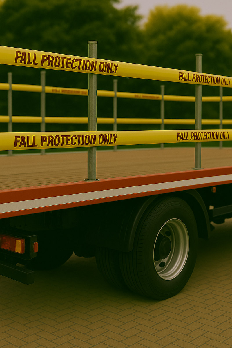 Fall Protection Straps on Lorry