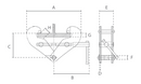 Delta Beam Clamp Drawing with Specifications