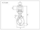 Grade 100 Self Locking SWIVEL Safety Hook (with Bearing)
