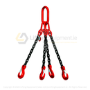 Red lifting sling with chain on a white background