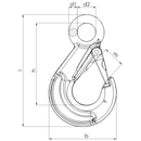 Grade 80 Eye Sling Latch Lock Hook Drawing