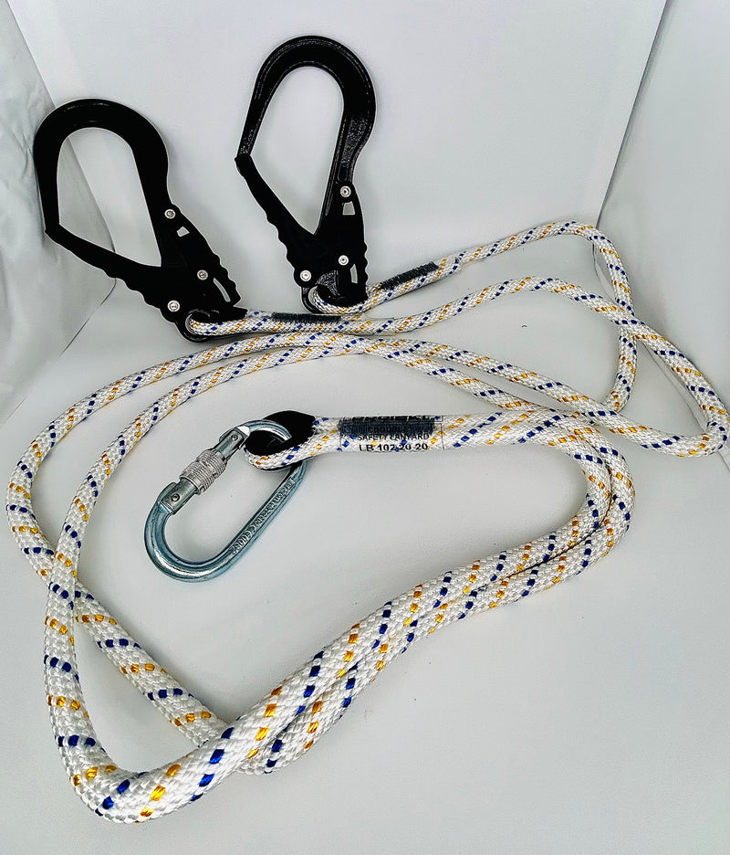 Double Fall Restraint Lanyard (2Mtrs) with Snap Hooks