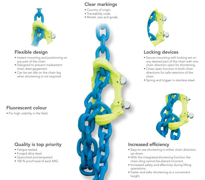 Shorting Chain Gunnebo Mid-Grab Lifting Chain Shortener