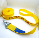 Fall Protection Ratchet Strap with Claw Hook End Fitting and safety latch