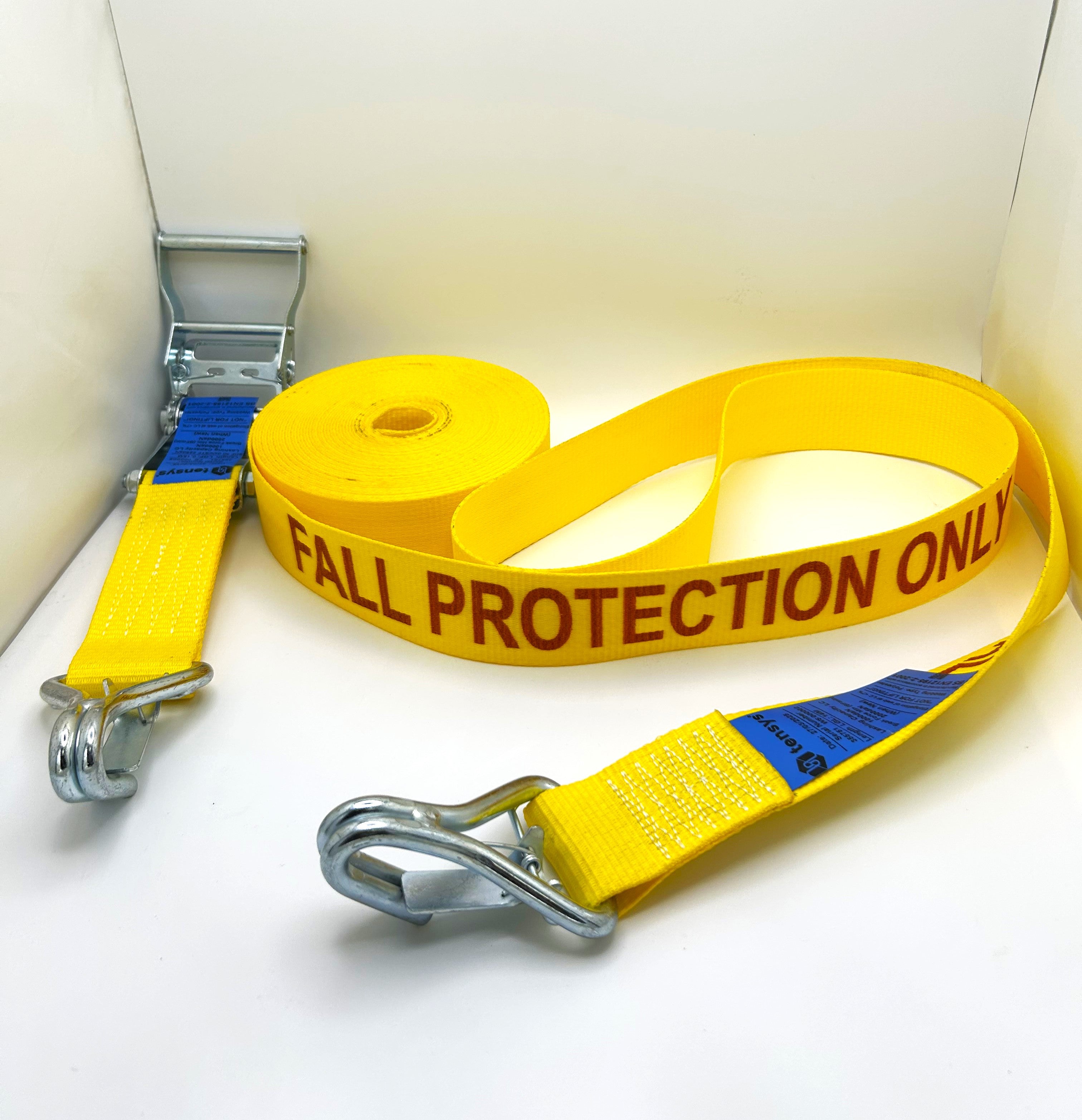 Tensys Fall Protection Strap with Ratchet & Claw Hooks