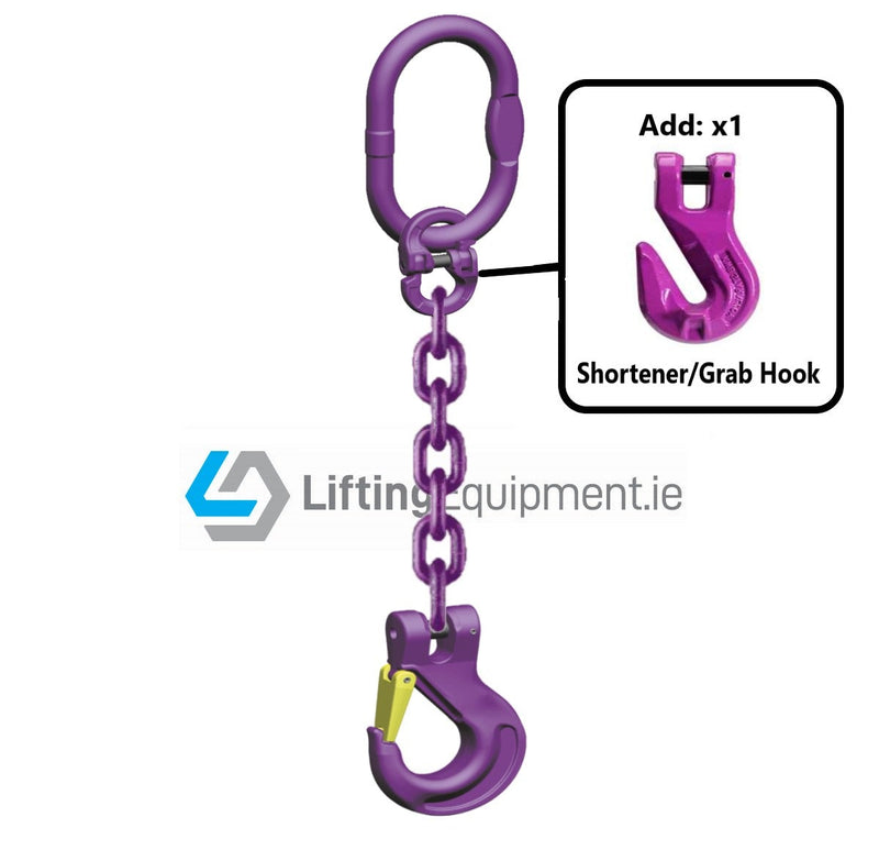 1 Leg Grade 100 Drop Chain KWB with Grab Hook and Sling Latch Lock Hook