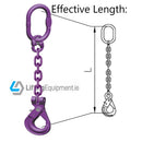 1 Leg Grade 100 Drop Chain KWB with Self Locking Safety Clevis Hook Effective Length Explained