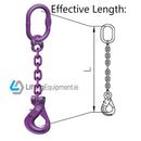 1 Leg Grade 100 Drop Chain KWB with Self Locking Safety Clevis Hook Effective Length Explained