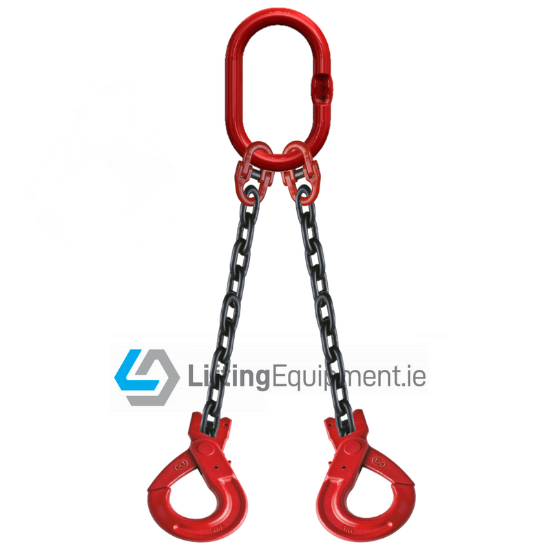2 Leg 10mm Chain Grade 80 with Self Locking Safety Hooks