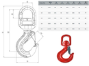 Ball Bearing Swivel Sling Hook Gr80 G80 Grade 80 Swivels under load data spec sheet