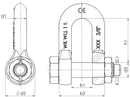 Dee Shackle with Safety Pin Drawing Spec Image