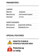 Double Energy Absorbing Fall Arrest Lanyard (2.0Mtrs) with Snap Hooks