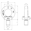 Galvanized Metric Collar Eye Bolts Screw Dimensions Image