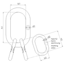 Grade 80 Master Ring Master Link 3-4 Leg Red For Lifting Chains Drawing