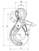 Grade 80 Self Locking Eye Hook High Tensile Alloyed steel Red Colour EU Product High Quality Drawing