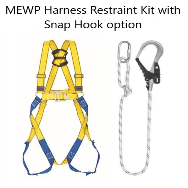 MEWP 2 Point Harness Restraint Kit for Man Cage Man Basket Hoist Cherry Picker with Snap Hook