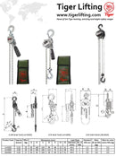 Tiger "Mini" Lever Chain Hoist Range