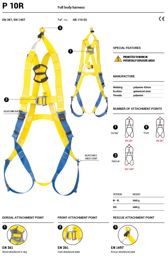 P10 R Rescue Harness with Rescue Attachment Point