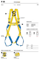 P35 Full Body Safety Harness (2 attachment points) - Steel Chest Strap