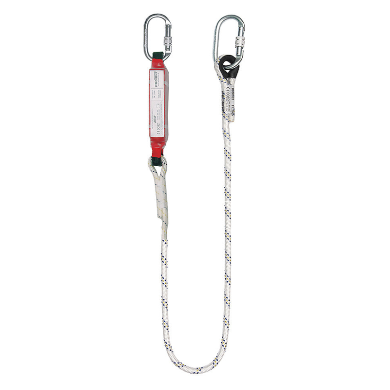 Protekt 2.0Mtr Fall Arrest Lanyard with Energy Absorber Carabiner Each End
