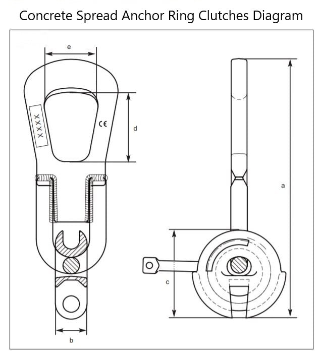 Spread Anchor Ring Clutch photo diagram of dimensions