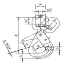 Swivel Hook Grade 100 Dimensions