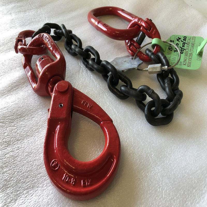 Swivel Hook Grade80 chain 1 mtr for lifting