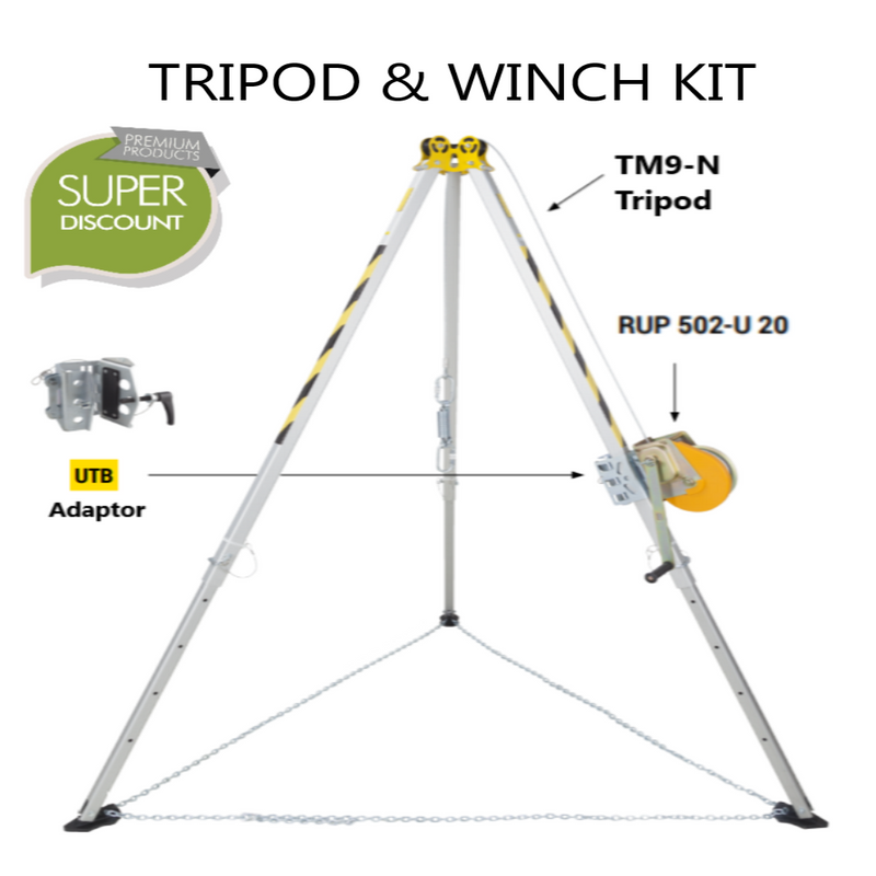 TM9 Tripod and 20mtr RUP Winch for Rescue and Confined Space work