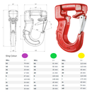 Webbing Round Sling Hook Grade 80 Latch Lock Spec Sheet Dimensions